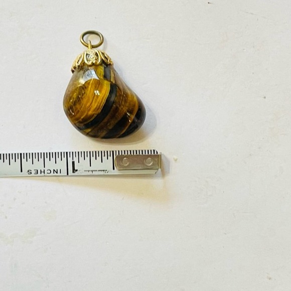VINTAGE 80’s Rare Natural Tigers Eye Nugget Pendant Jewelry - Picture 4 of 4